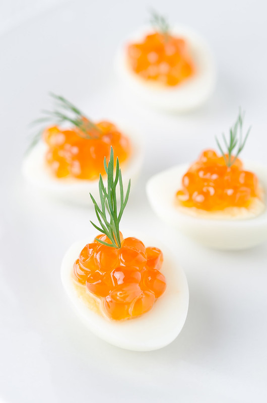 eggs with red caviar