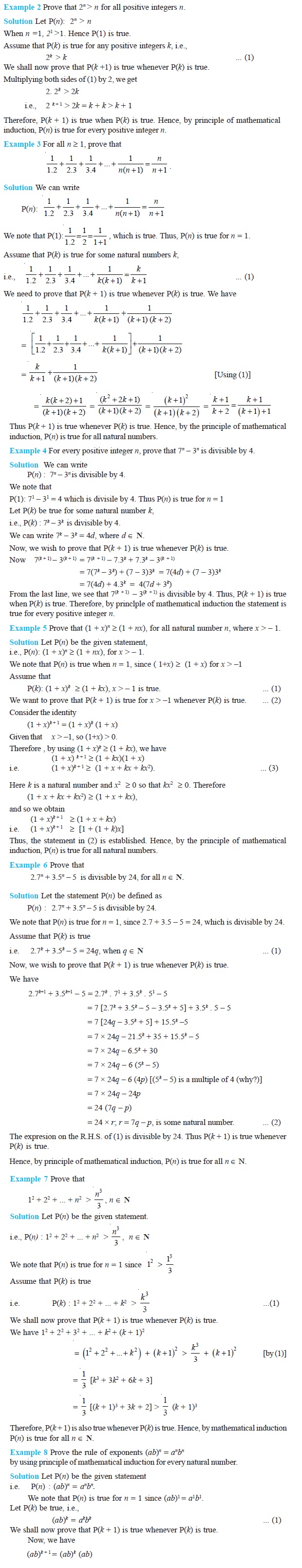 NCERT Class XI Mathematics Chapter 4 – Principle of Mathematical Induction