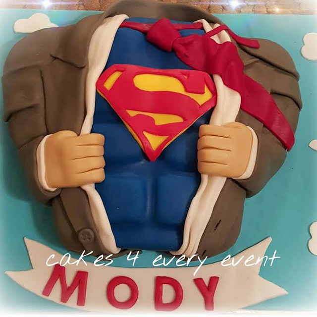 Superman Themed Cake by shimaa ibrahim of Cakes 4 every event