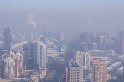 china tower smog dragon view harbin