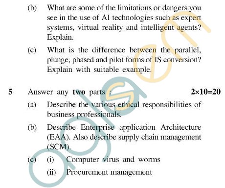 UPTU MCA Question Papers - MCA-401 - Management Information System
