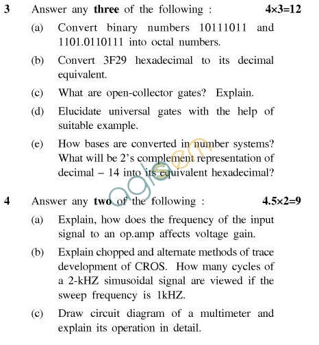 UPTU B.Tech Question Papers - EC-201-Basic Electronics