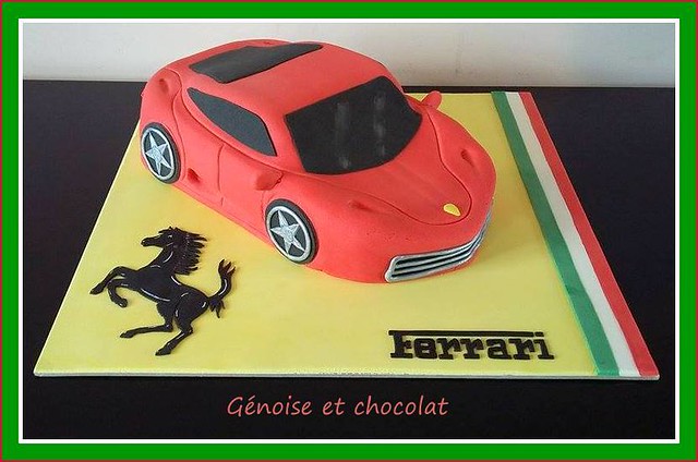 Ferrari Cake by Delphine Charles-Bernaud‎ of Génoise et chocolat from France