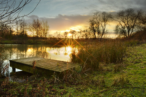 winter sunset sun reflection nature set lens landscape fishing pond nikon january lincolnshire billy 1855mm dslr clapham muddy vr 2012 wolds utterby d3200