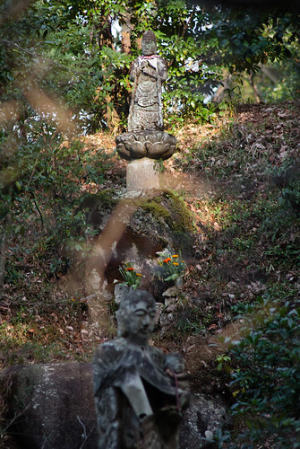 mountain statue japan forest religious evening buddha buddhist stonework mystical hachiman nakatsu hachimanjo oitaprefecture nakatsushi