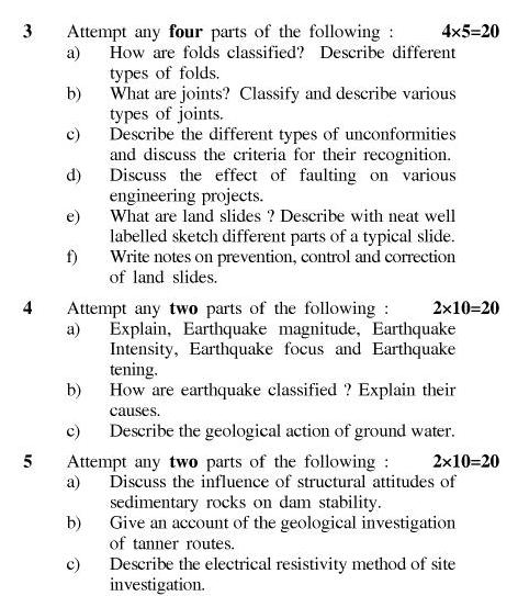 UPTU B.Tech Question Papers - TCE-404-Engineering Geology
