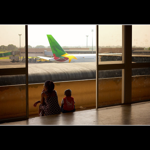 africa airport waiting child balcony tail mother aeroplane viewing douala cameroon cameroun 2013 khrawlings