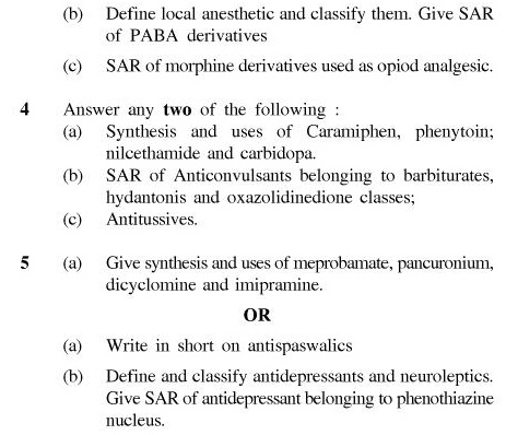 UPTU B.Pharm Question Papers PH-361 - Pharmaceutical Chemistry-V (Medicinal Chemistry-I)