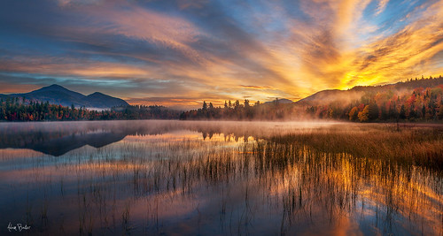 statepark morning autumn clouds forest sunrise canon reeds adirondacks whiteface adambaker canon24105l connerypond 5dmkii