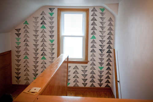 Upstairs pattern wall: Triangles