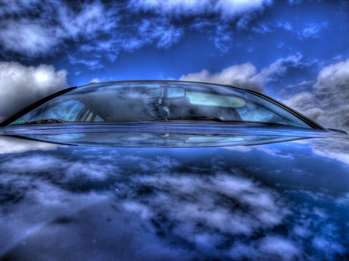 auto blue sky car clouds deep wolken finepix fujifilm caravan blau reflexion spiegelung hdr astra opel tiefblau hiimmel s100fs