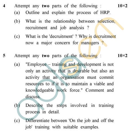 UPTU MCA Question Papers - MCA-201 - Organisational, Structure And Personal Management (Special, Examination)