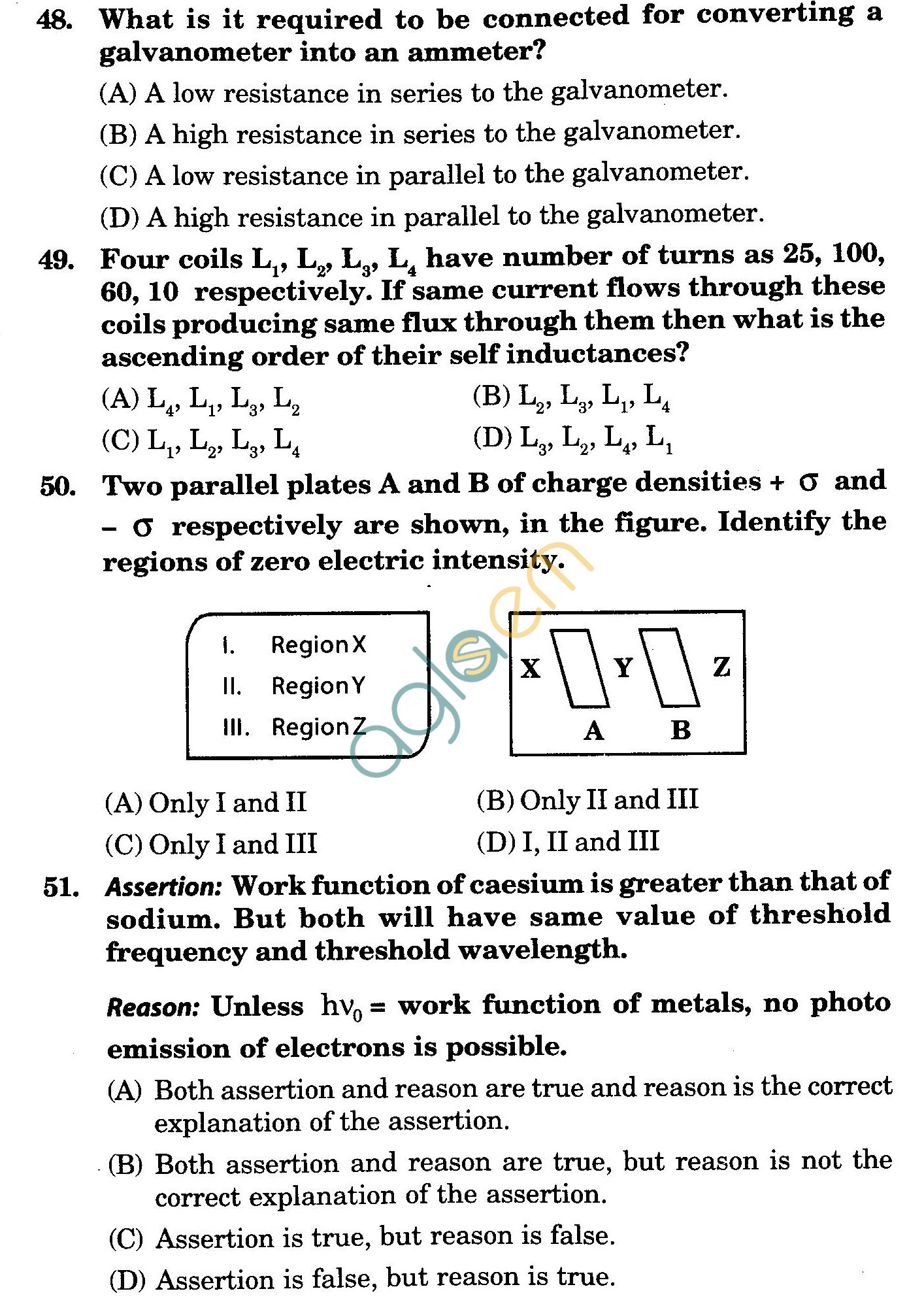 NSTSE 2010 Class XII PCB Question Paper with Answers - Physics