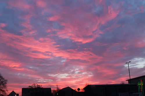 morning pink blue clouds sunrise bristol filton