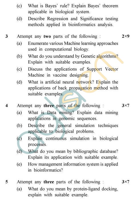 UPTU B.Tech Question Papers - TBT-601 - Bioinformatics-II