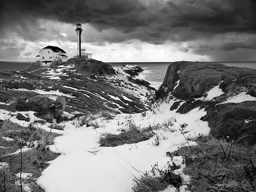 winter sky blackandwhite bw lighthouse snow seascape canada storm cold clouds lens landscape rocks novascotia panasonic g1 kit yarmouth mft capeforchu microfourthirds dmcg1
