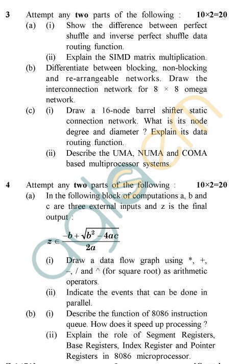 UPTU MCA Question Papers - MCA-206 - Computer Architecture & Microprocessor (Special Examination)