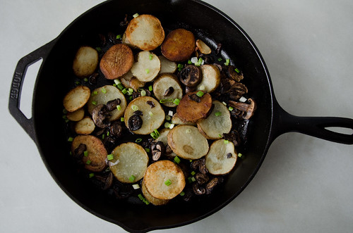 duck fat potatoes with mushrooms