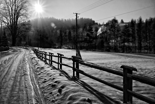 road winter bw snow mountains countryside poland polska zima jaworki jurekp sonya500
