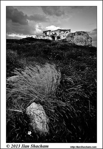 old flowers sky blackandwhite bw house castle abandoned field grass vertical clouds landscape outdoors israel view antique top decay hill scenic worn villa weathered drama roshhaayin ראשהעין migdaltsedek מגדלצדק