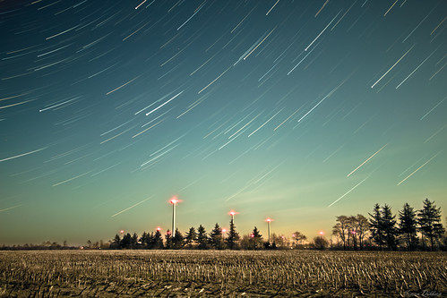 light moon night stars landscape cornfield windmills startrails startrail