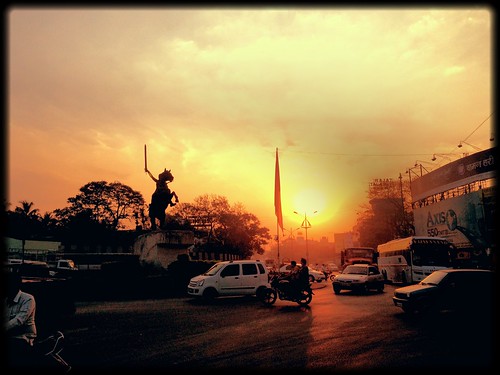 road street city sunset sky sun sunlight india nature statue asia maharashtra shivaji kolhapur cotylife salamanderfilter