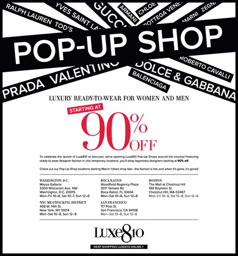 90% off now in 5 DSW luxe810 stores! DVF on sale!
