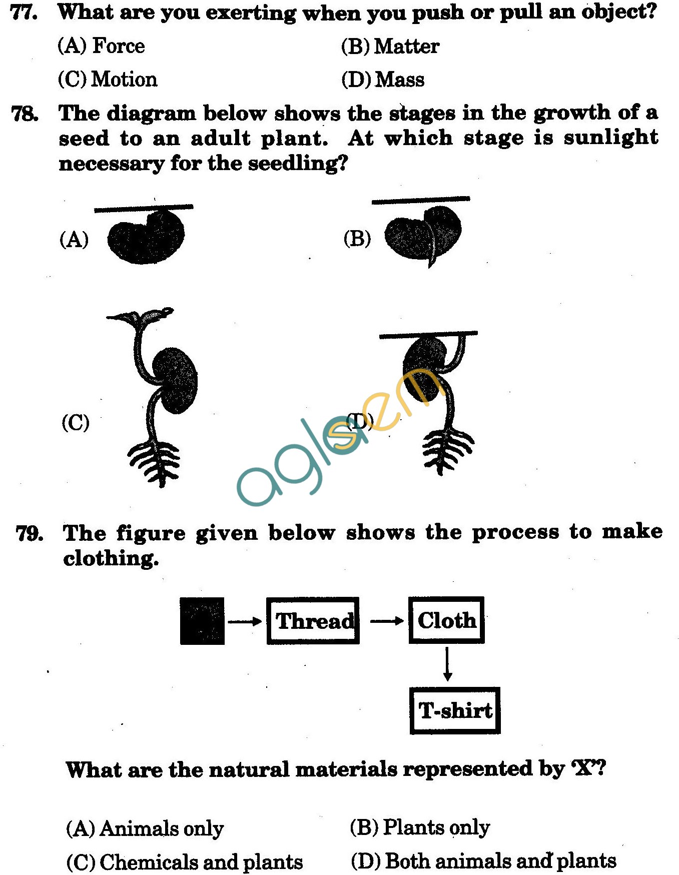 NSTSE 2010: Class IV Question Paper with Answers - Science
