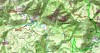 Carte du secteur centre du Haut-Cavu avec les bergeries de Strascinella, Mela, Lora et Sainte-Lucie ainsi que le secteur de San Martinu et les chemins et éléments du patrimoine des Plan Terrier et Cadastre Napoléonien