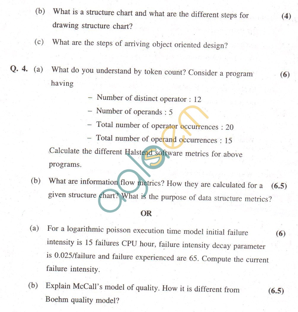 GGSIPU Question Papers Fourth Semester – End Term 2011 – ETCS-202