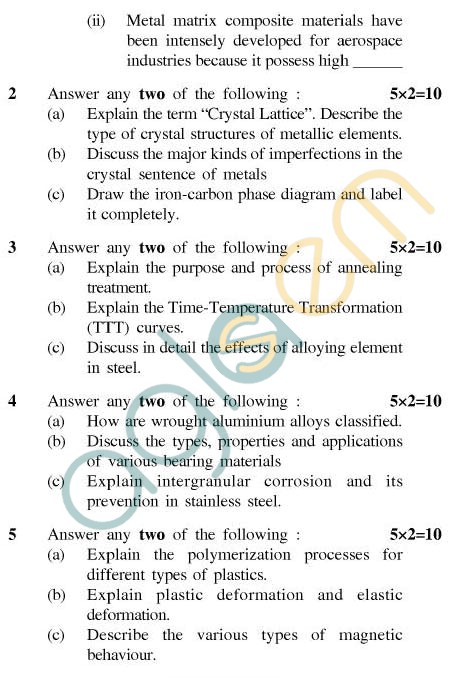 UPTU: B.Tech Question Papers - ME-407 - Engineering Materials