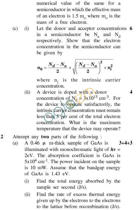 UPTU B.Tech Question Papers - TEC-403-Semiconductor Materials and Devices