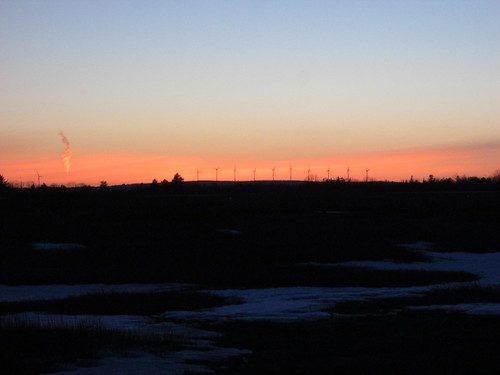 sunset cloud windmill wind maine turbine