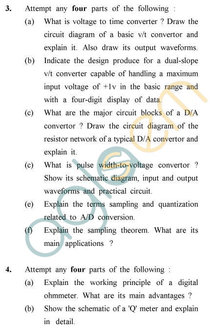 UPTU B.Tech Question Papers - IC-802 - Digital Measurement Techniques