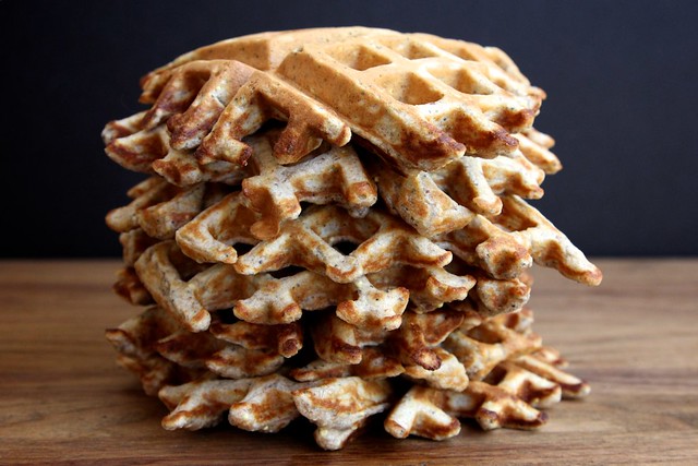 Gingerbread Waffles with Griddled Pears Recipe