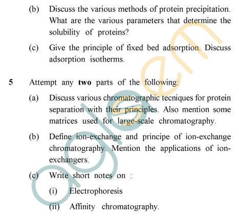 UPTU B.Tech Question Papers - BE-021 - Bioseparation Process