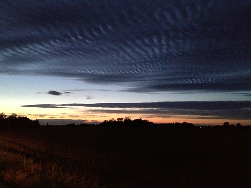 sunset night cloudy farm