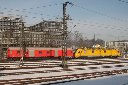 DB inspection train and way and works carriage at Regensburg Hbf