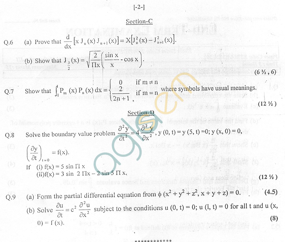 GGSIPU Question Papers Third Semester  End Term 2006  ETMA-201