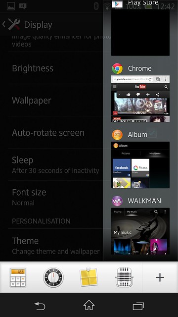 Sony Xperia Z - Notification/Multitasking Screen