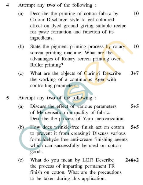 UPTU B.Tech Question Papers - CT-403(N) - Textile Chemistry-II