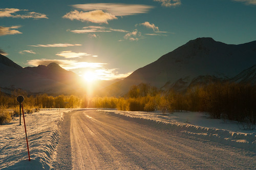 road winter sun snow ice sunshine norway tél norvégia napfény országút