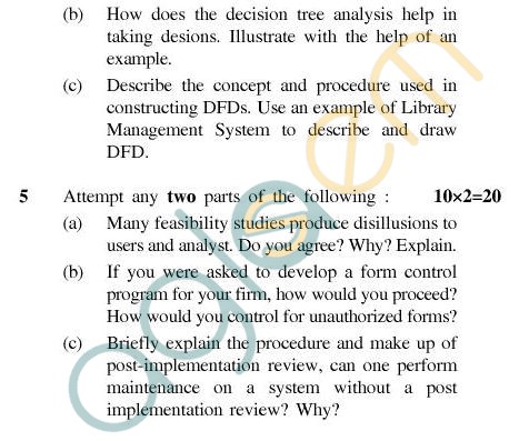 UPTU MCA Question Papers - MCA-125 - System Analysis & Design