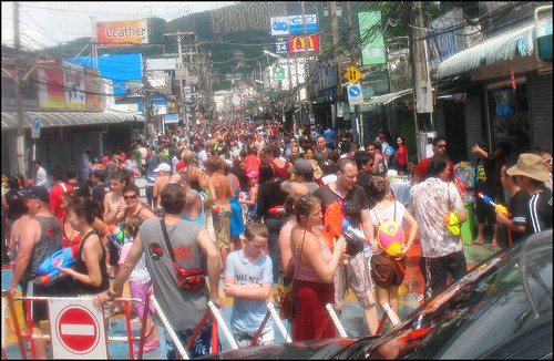 Crowds on Soi Bangla - Songkran 2009, Patong Beach Phuket