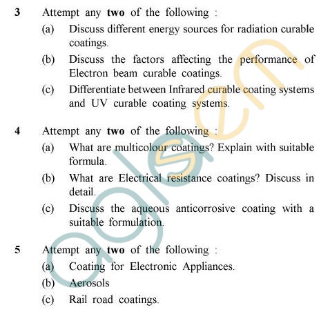 UPTU B.Tech Question Papers - PT-804 - Eco-Friendly & Specialty Coatings