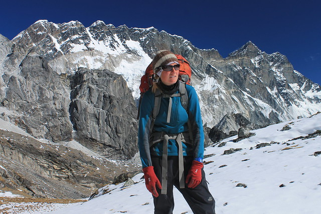 Hanging out by the Nuptse-Lhotse wall