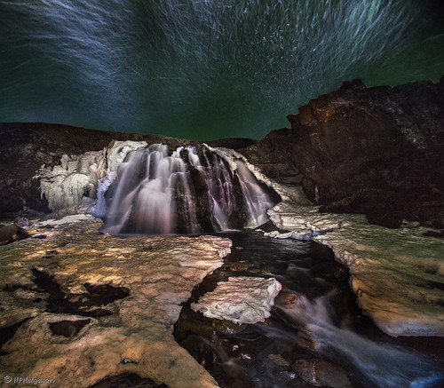 lightpainting ice night waterfall iceland spring foss vor thaw nótt hvalfjörður ís fossá sjávarfoss hphson ljósmálun sonyslta99 þíða