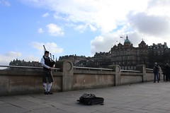 Scottish bagpipes player