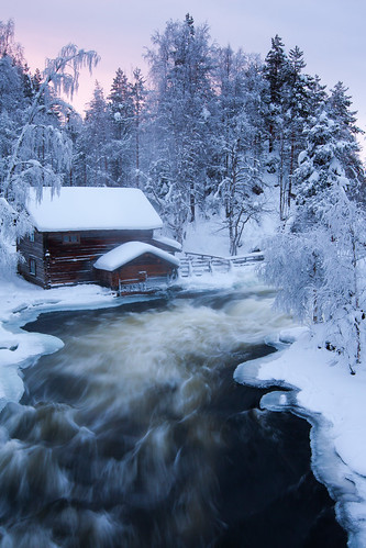 winter snow suomi finland landscape dawn kuusamo oulanka myllykoski littlebeartrail