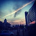 夕阳与云 #china #beijing #winter #sunset #cloud #building #crossroad #people #car #sky